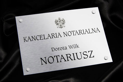 Szyld Kancelaria Notarialna Notariusz